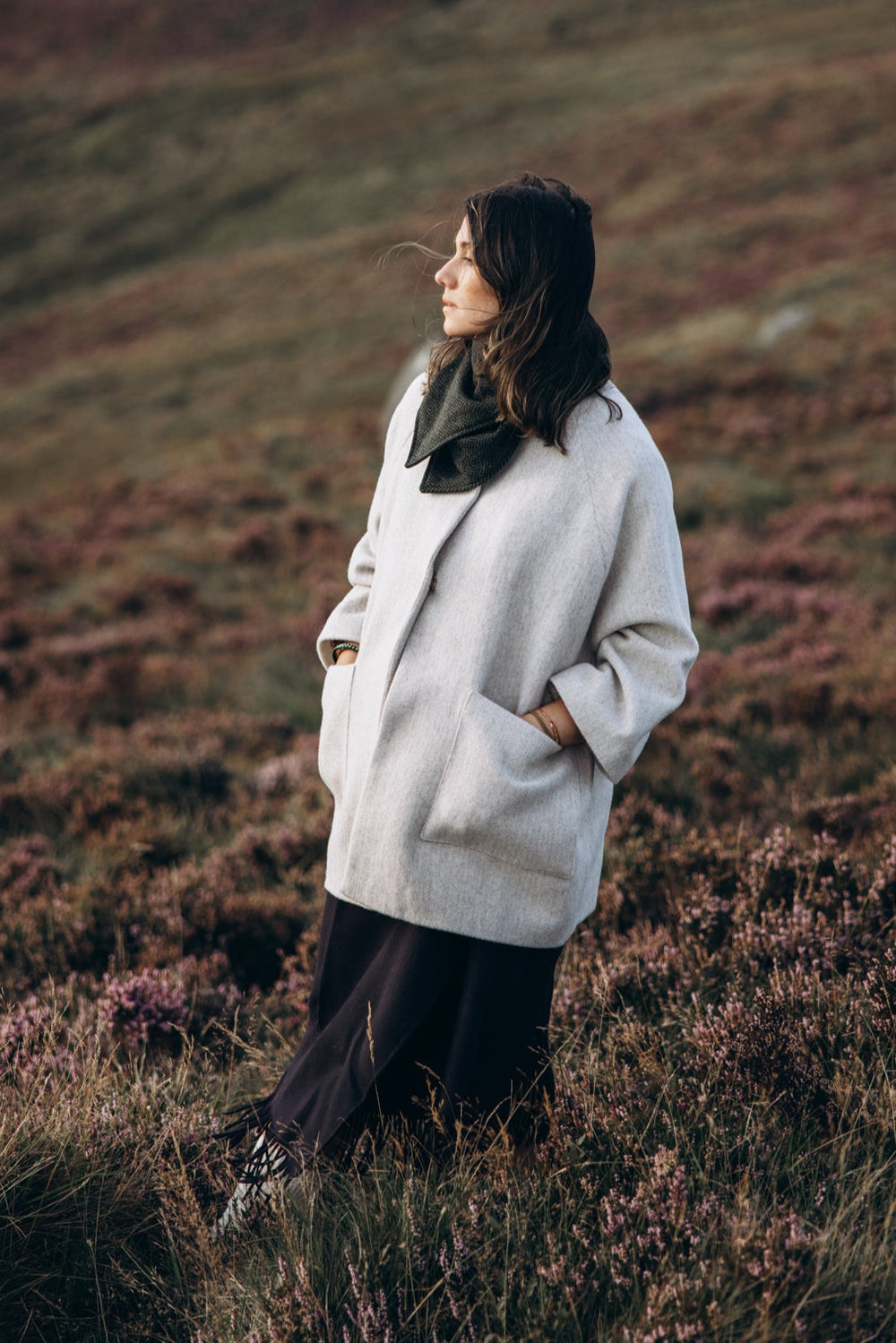 Women's Tweed Alpaca Cape Coat
