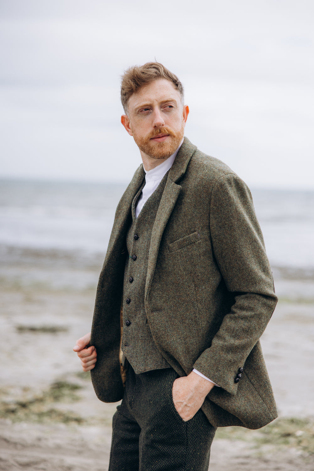 Moss Green Tweed Jacket & Blazer