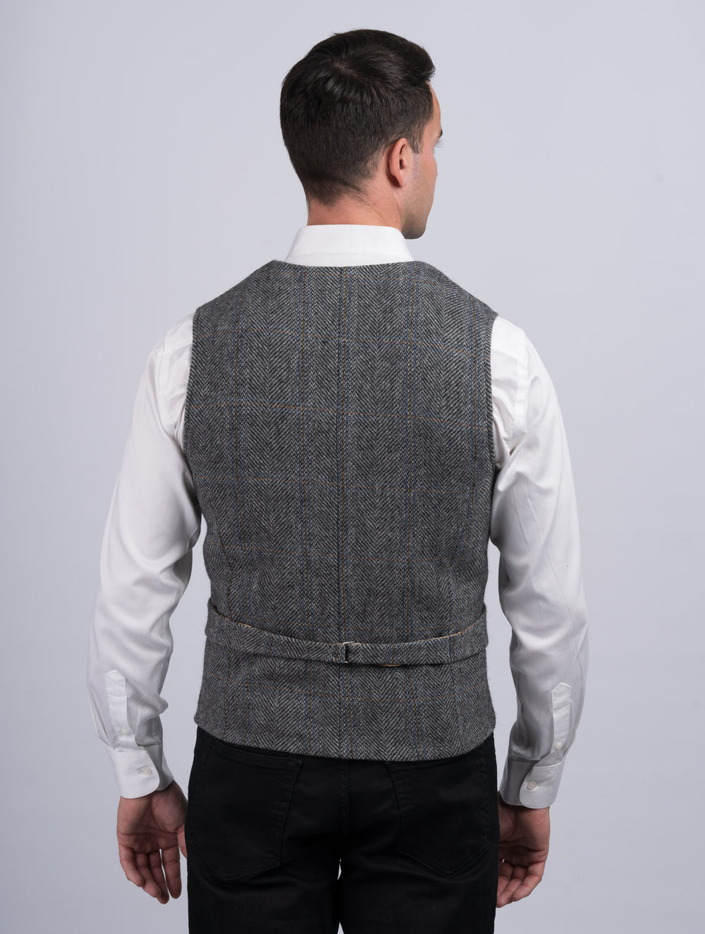 Grey Hunting Tweed Waistcoat & Vest With Revere