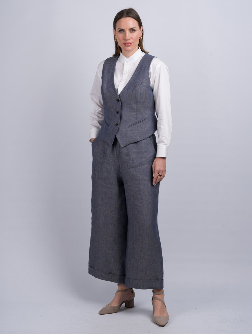 Women's Linen Denim Trousers & Pants