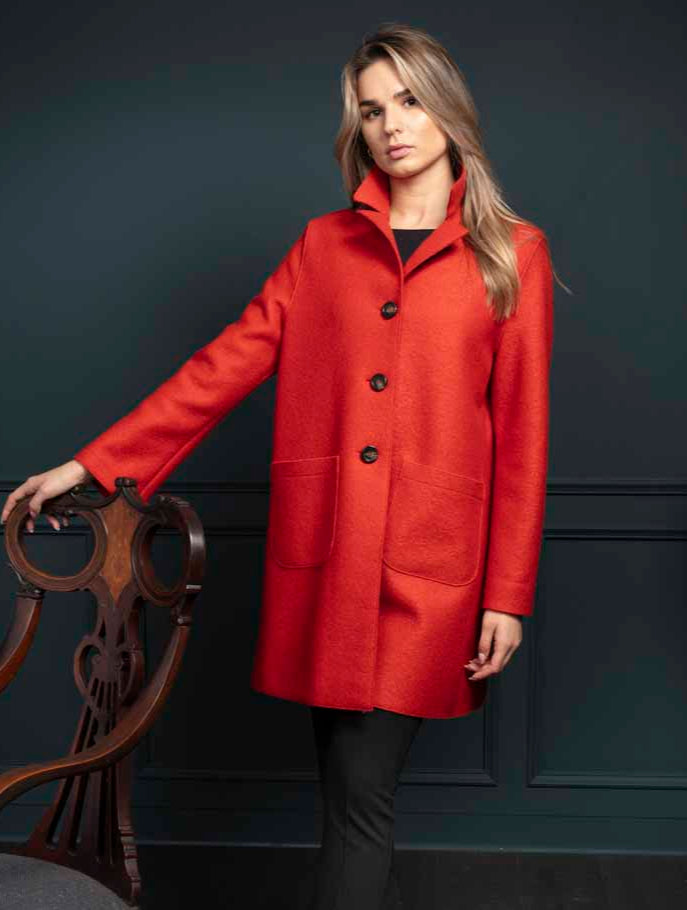 Women's Orange Swing Coat