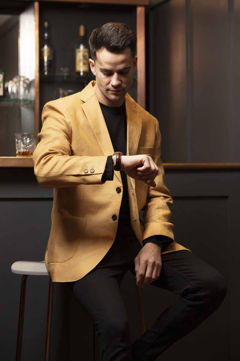 Irish Linen Caramel Jacket & Blazer