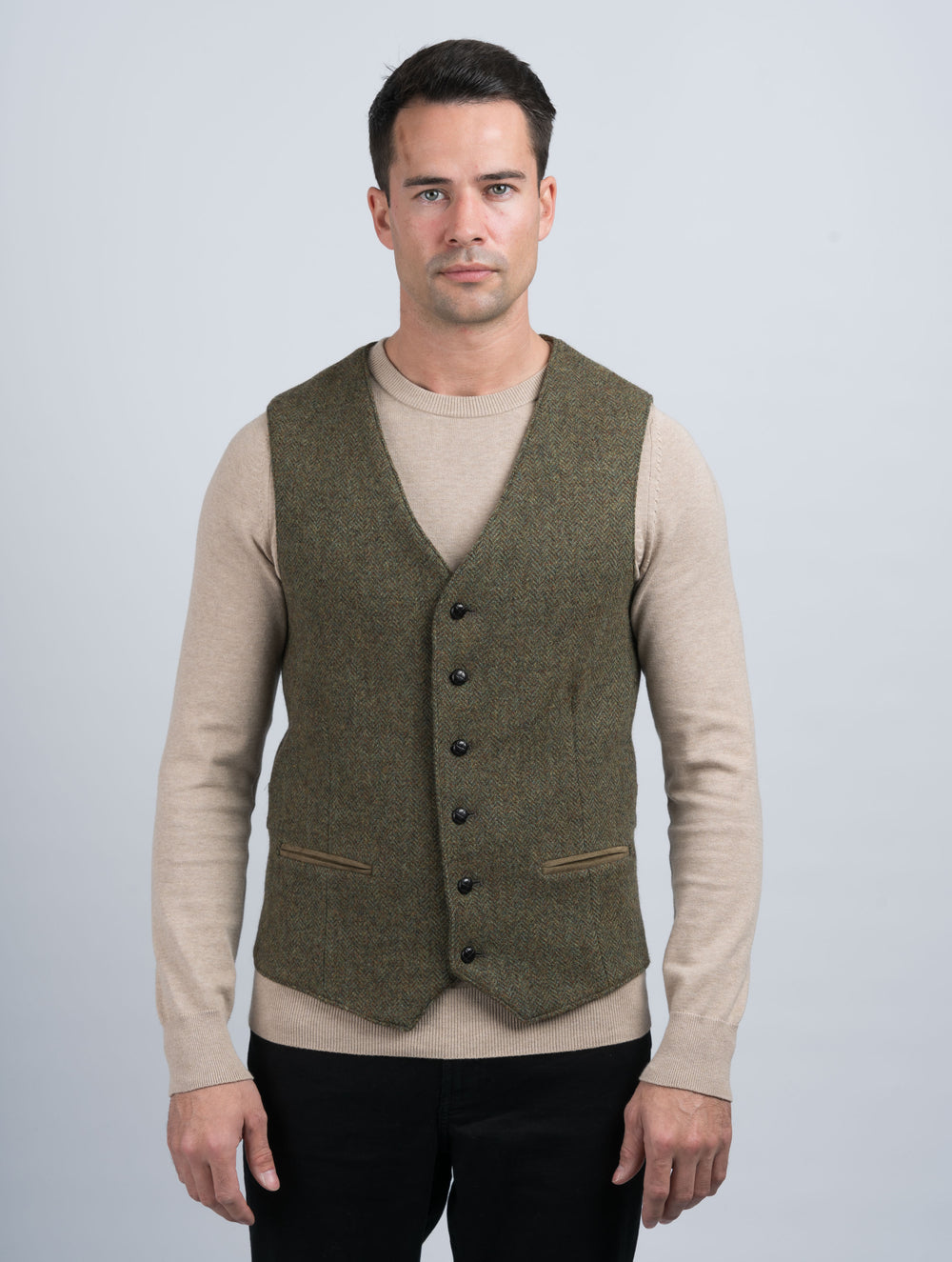 Moss Green Tweed Waistcoat & Vest