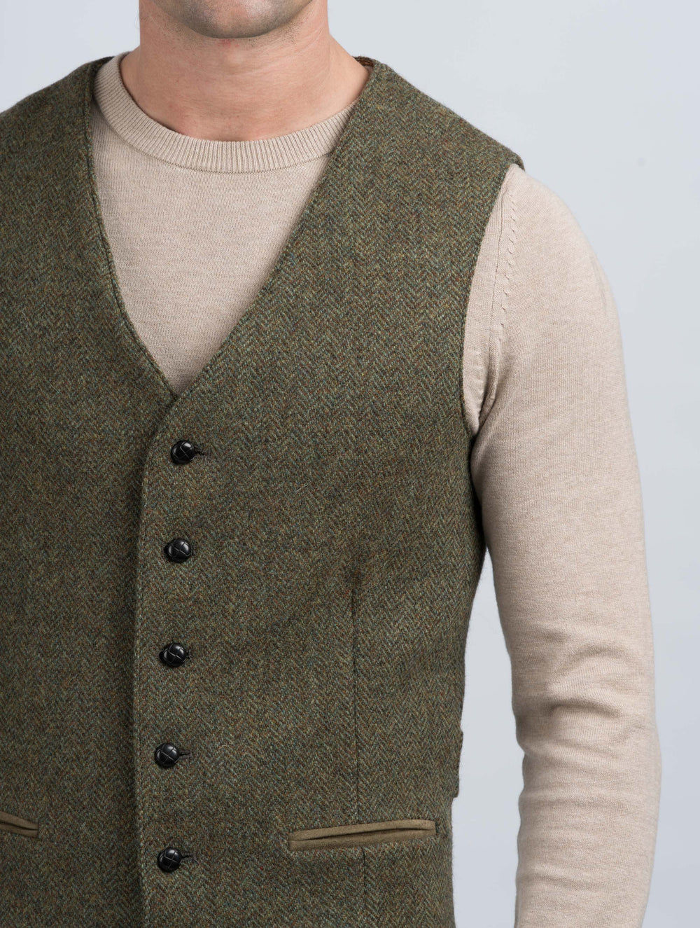 Moss Green Tweed Waistcoat & Vest
