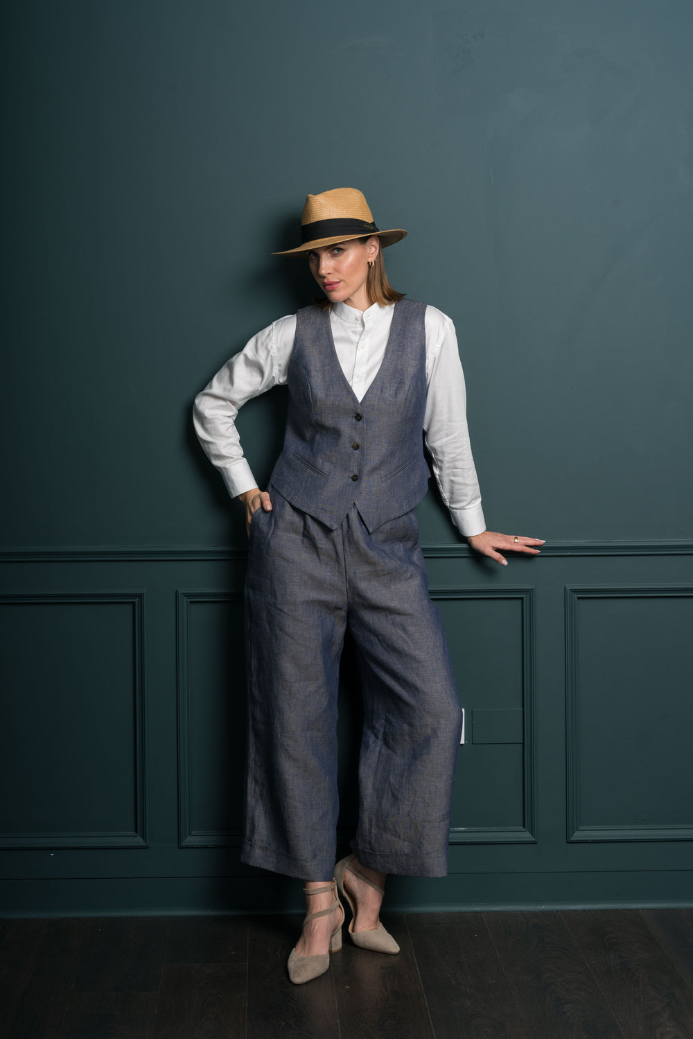 Women's Linen Denim Trousers & Pants
