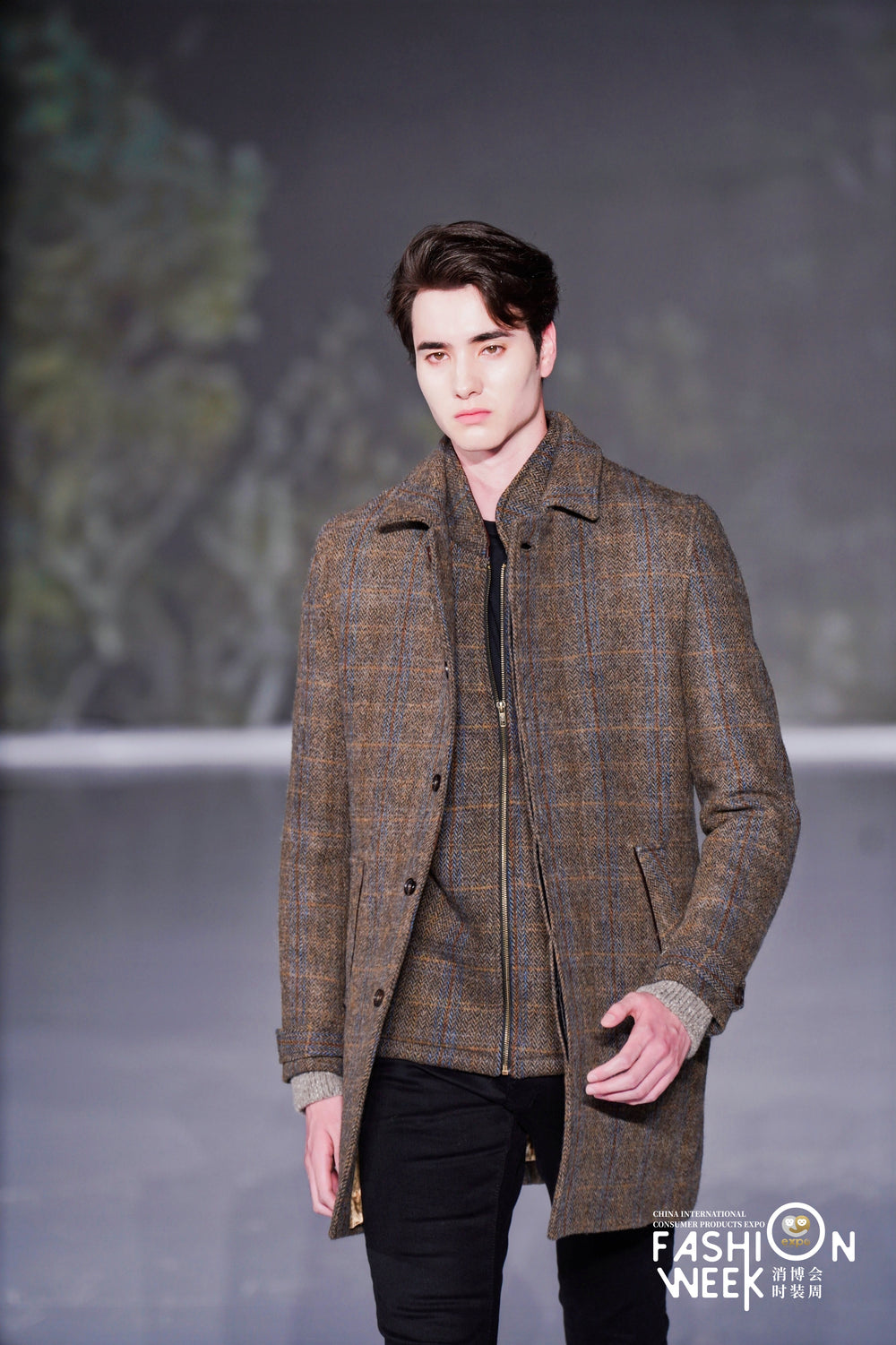 Brown Hunting Tweed City Coat