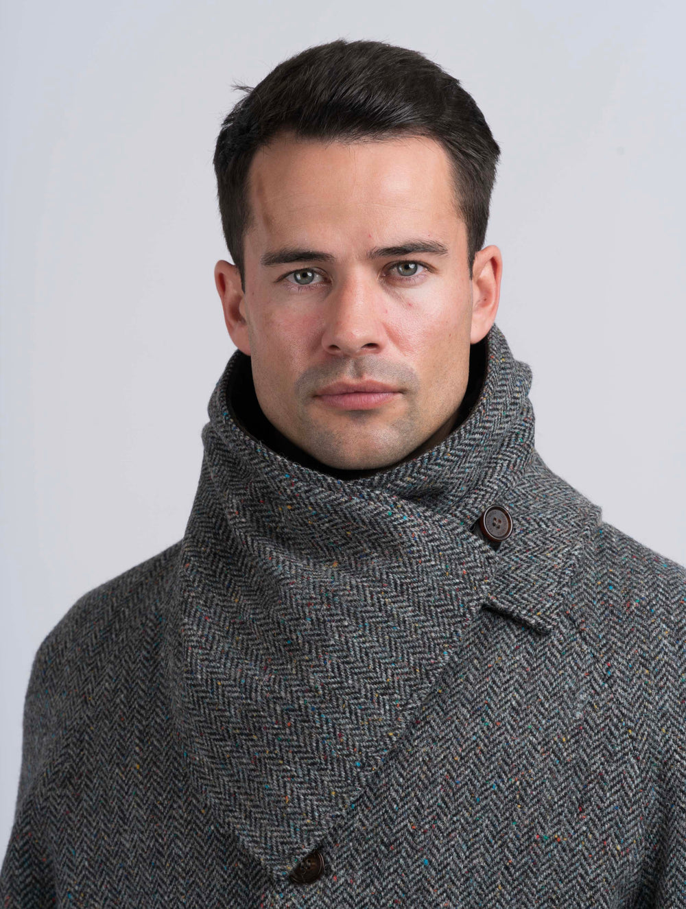 Silver Grey Tweed Snood with Reversible Velvet