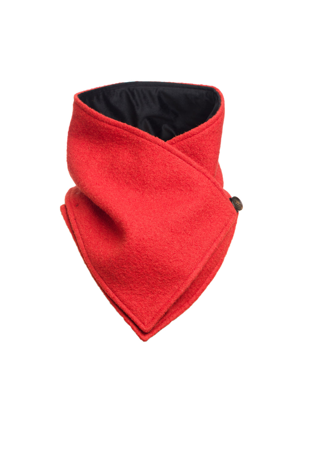 Orange Wool Tweed Snood Scarf with Reversible Velvet