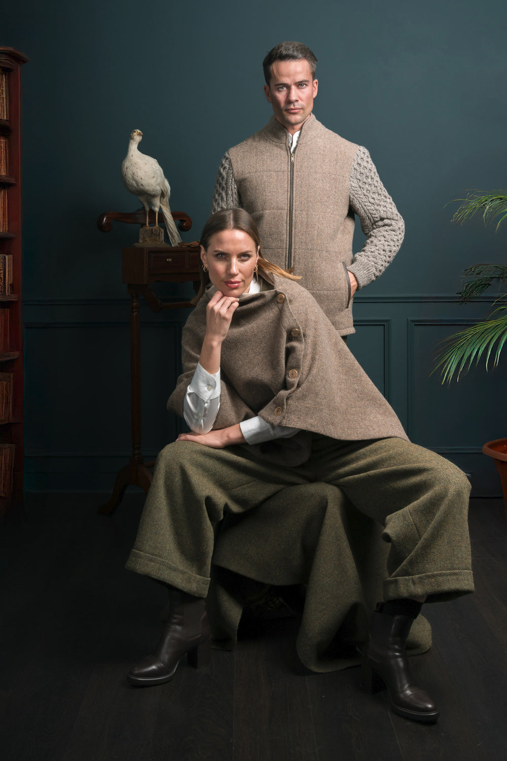 Women's Fawn Tweed Wool Cape & Cloak