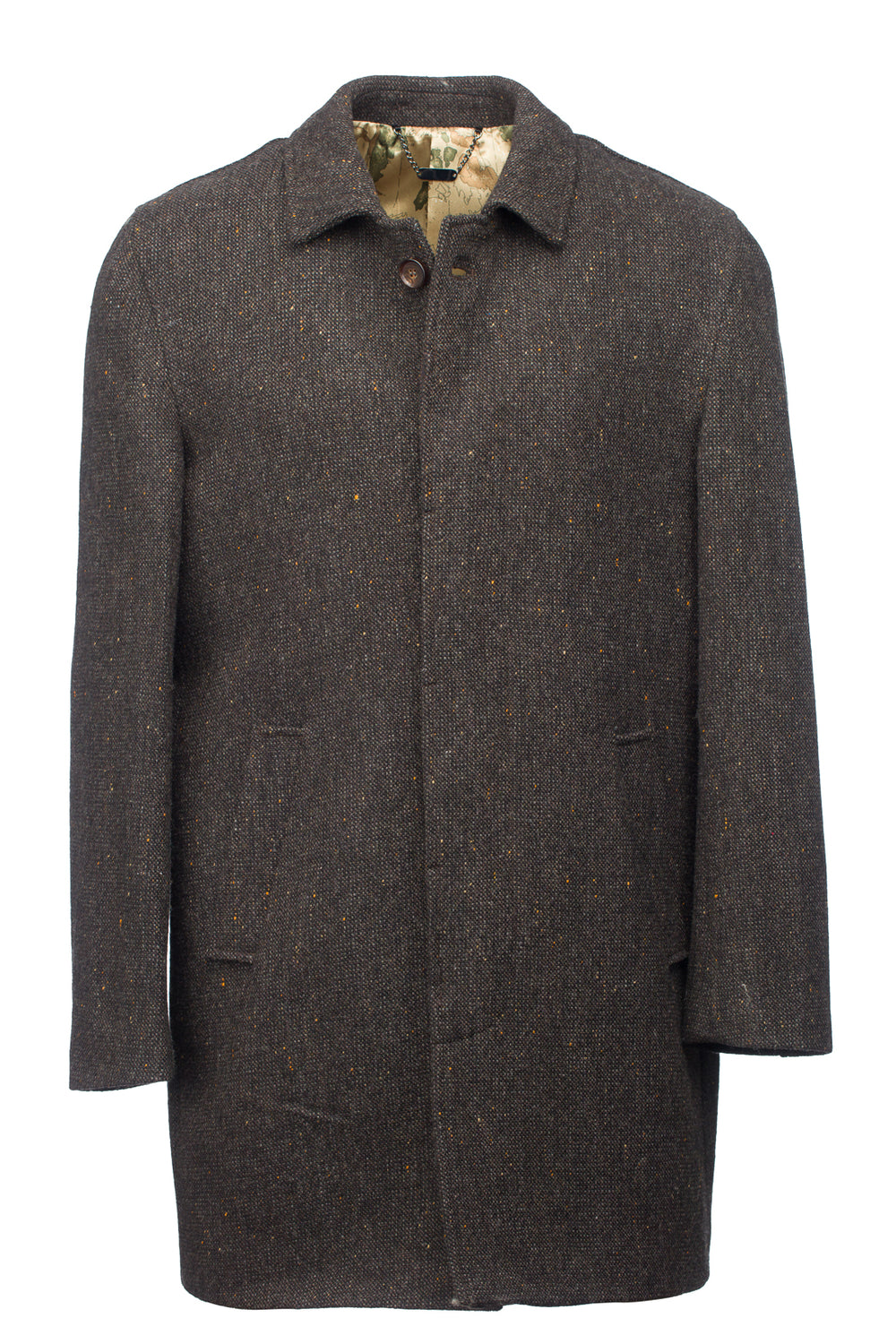 Men's Brown Hopsack City Coat
