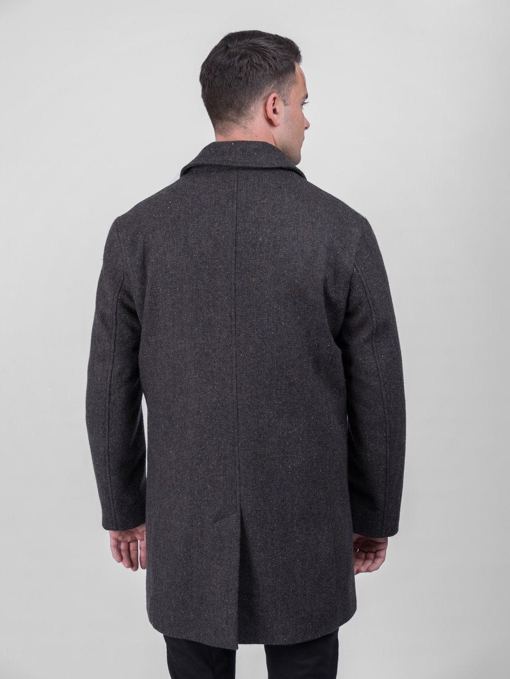 Men's Brown Hopsack City Coat