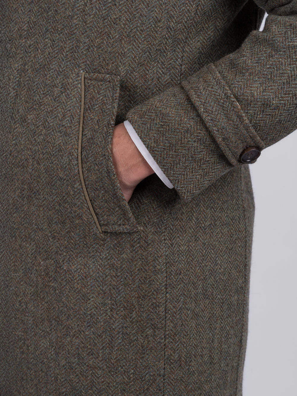 Men's Moss Green Tweed City Coat