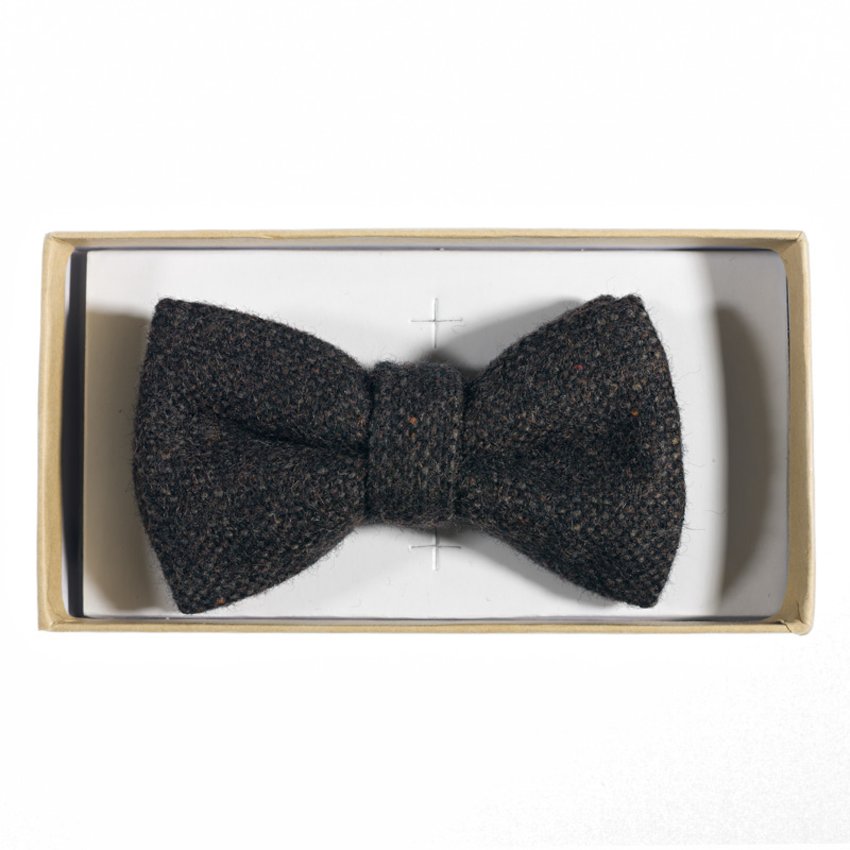 Brown Hopsack Tweed Bow Tie