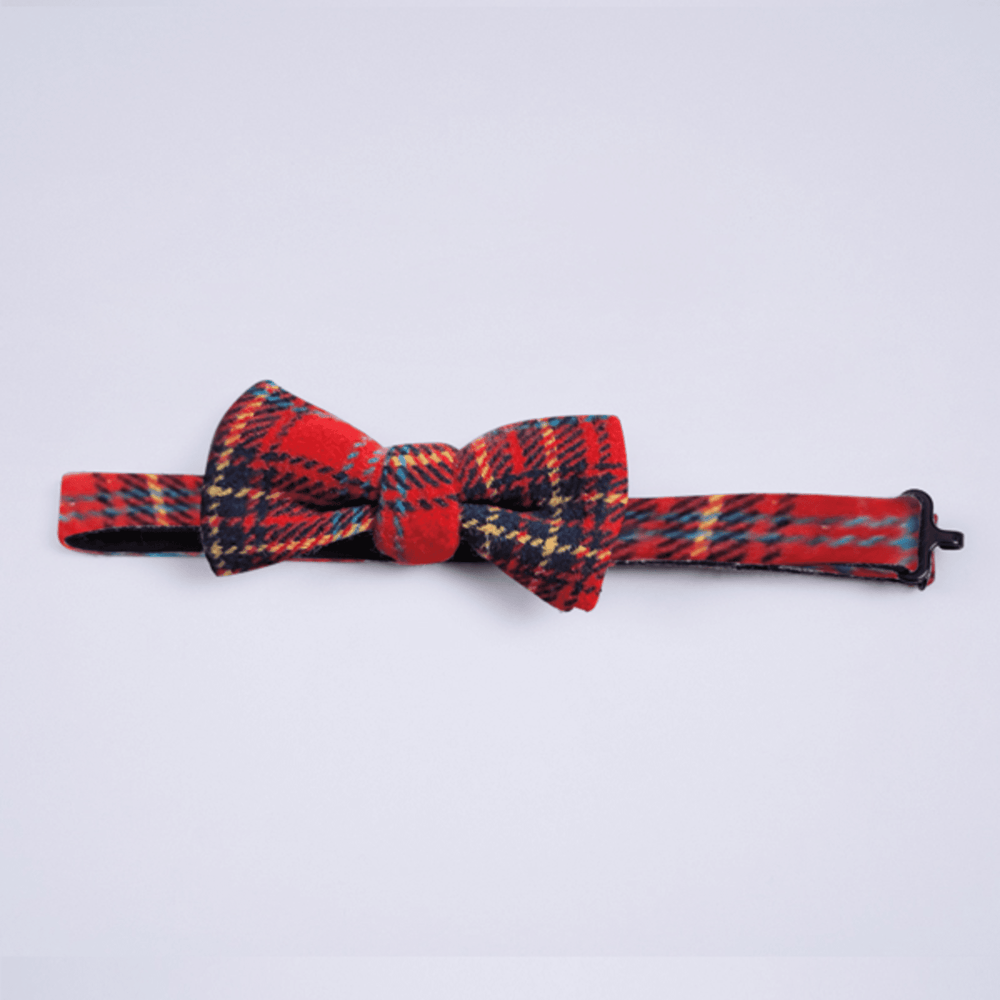 Red Tartan Tweed Bow Tie
