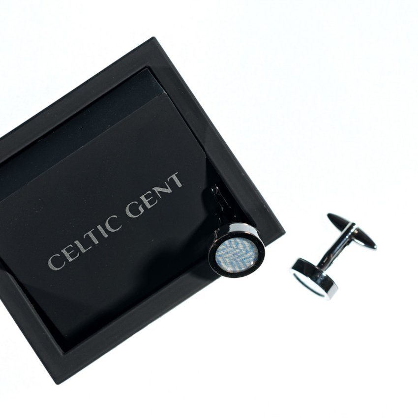 Baby Blue Tweed Cufflinks