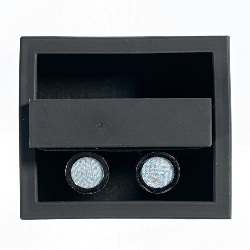 Baby Blue Tweed Cufflinks