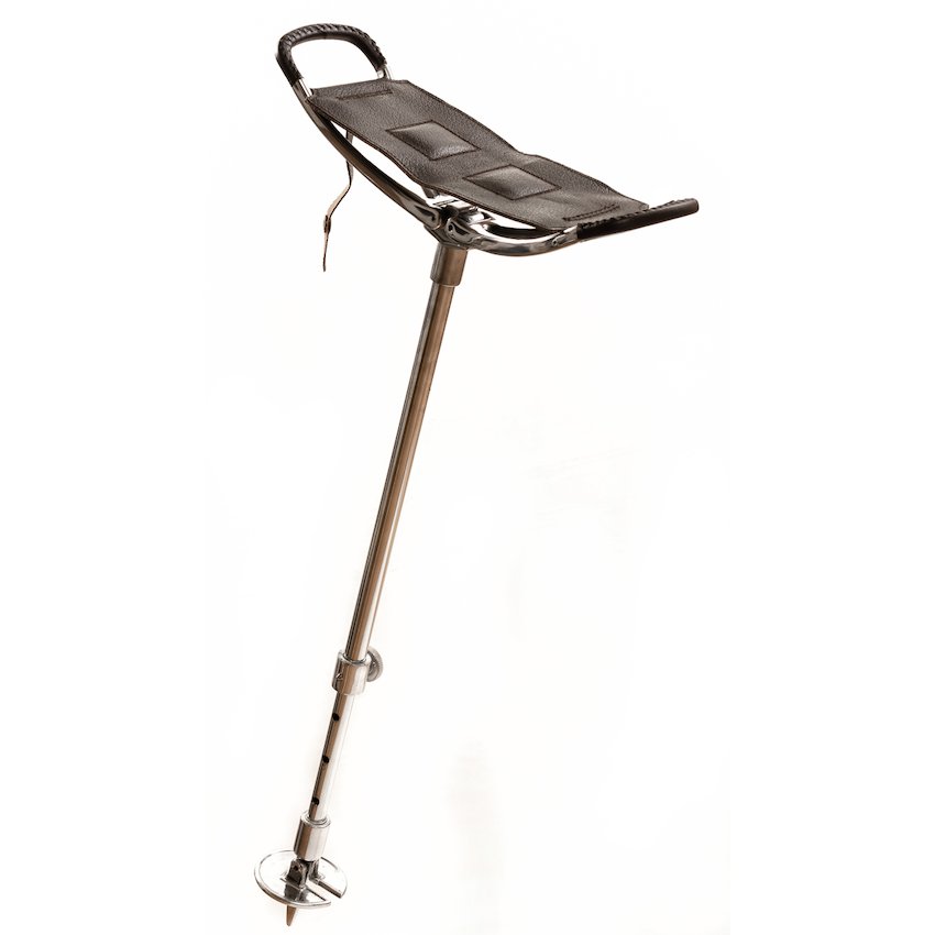 Shooting Stick With Brown Leather Seat