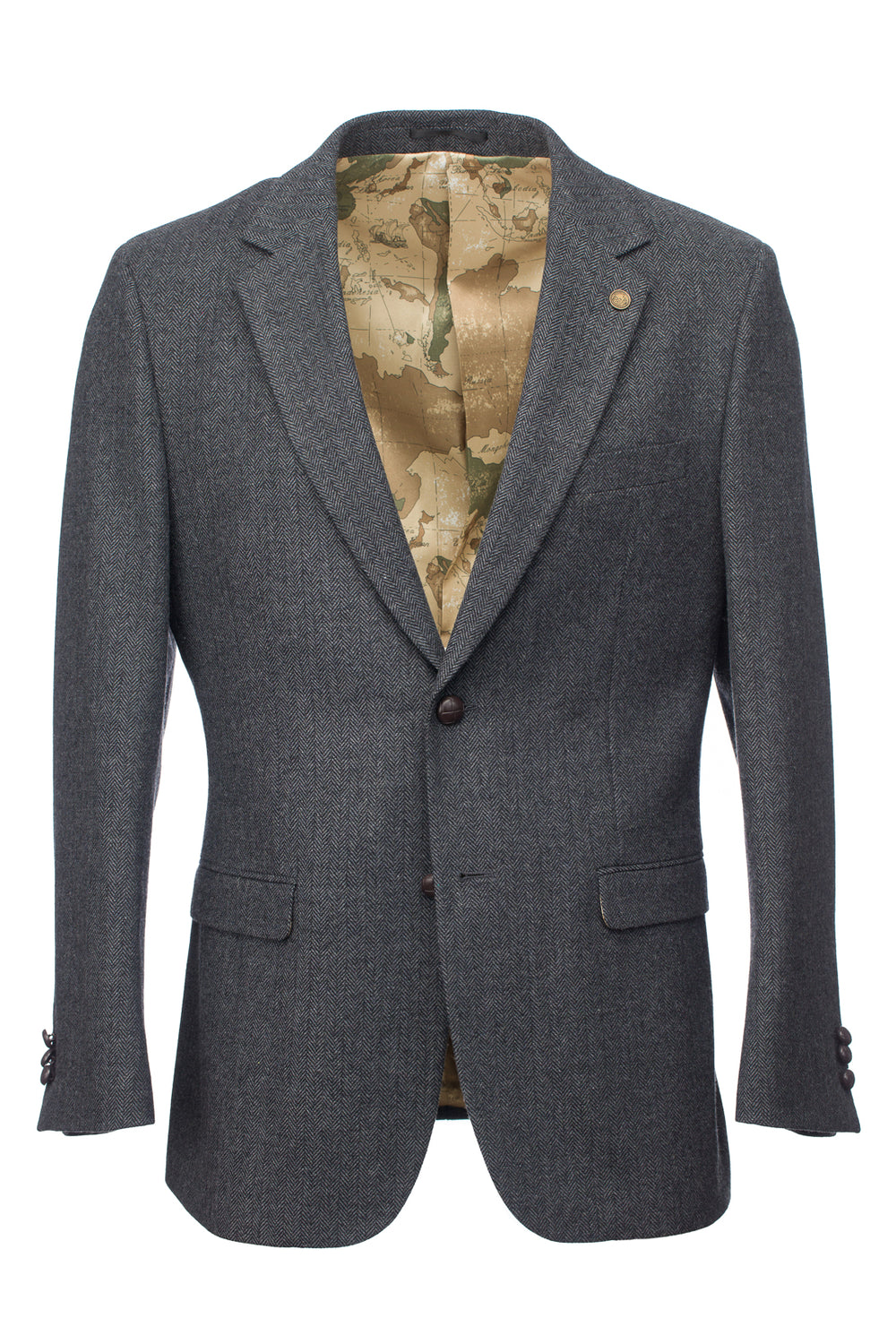 Heaney Grey Slim Fit Tweed Jacket & Blazer