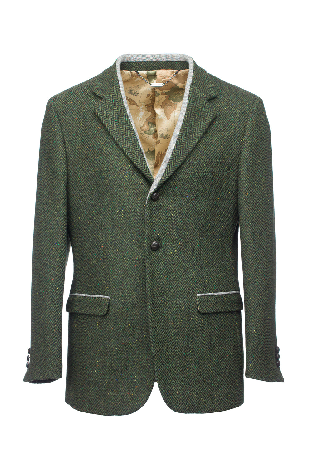 Veste coupe classique verte à carreaux