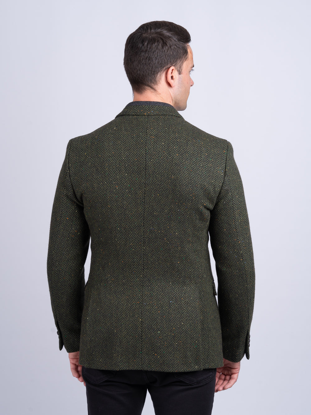 Veste coupe classique verte à carreaux