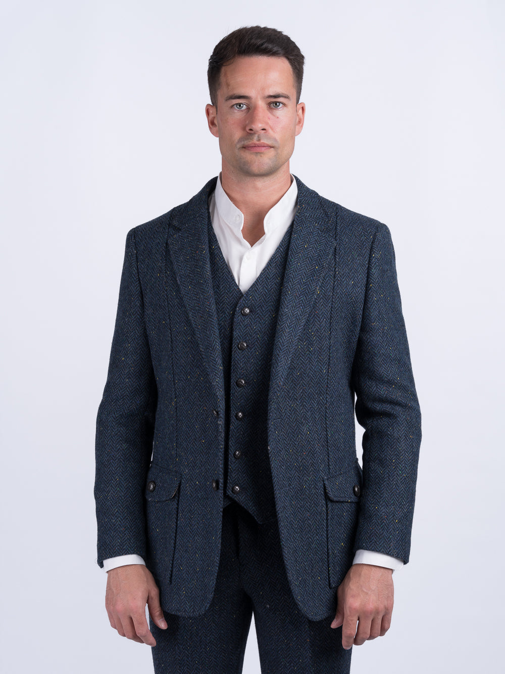 Kavanagh Blue Tweed Classic Fit  Jacket