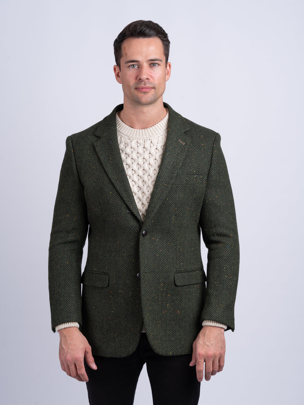James Stephens Green Herringbone Poets Jacket