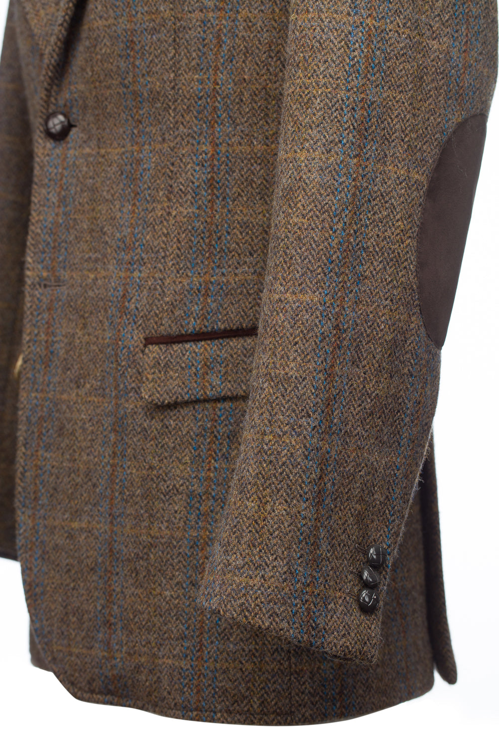 Horse Brown Hunting Tweed Jacket with Moleskin Trim
