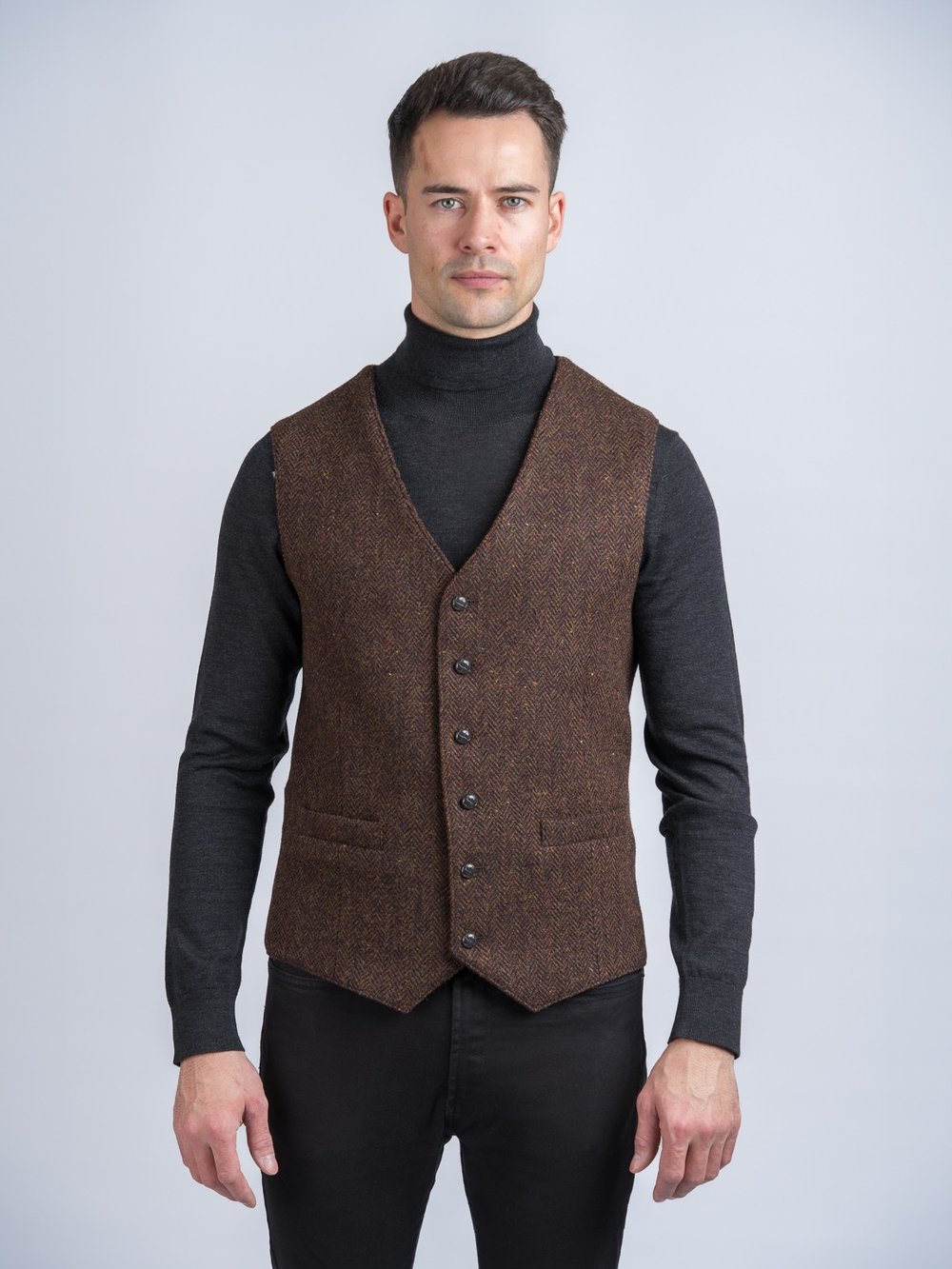 Der O'Brien Brown Herringbone Tweed