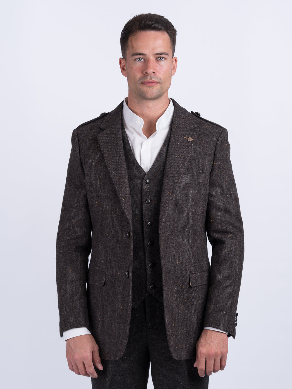 Oscar Wilde Brown Hopsack Tweed Jacket