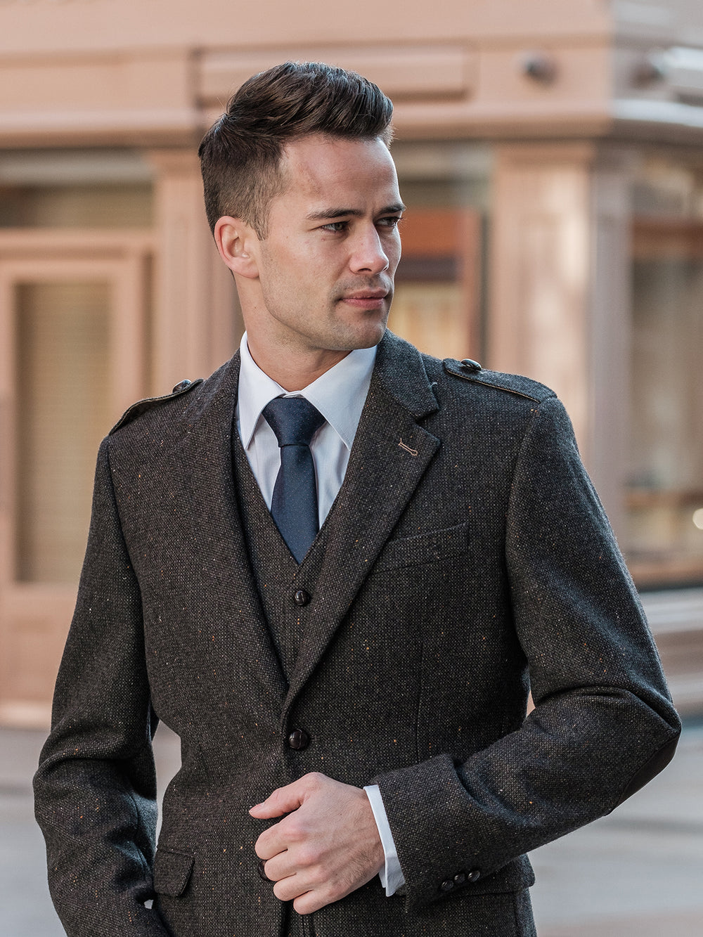 Oscar Wilde Brown Hopsack Tweed Jacket