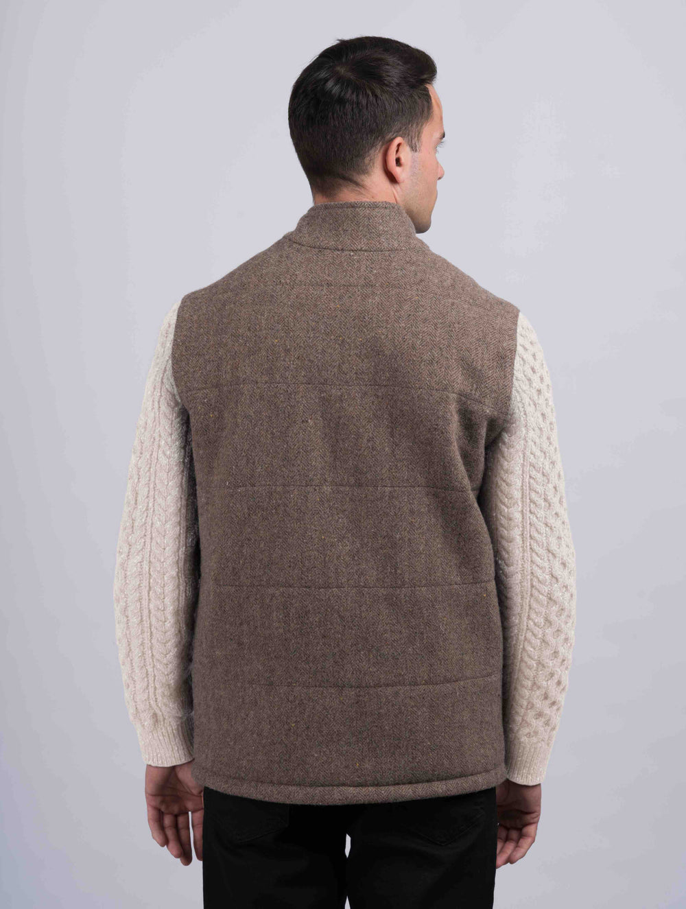 Fawn Shackleton Jacket With Natural Cable Knit Sleeve
