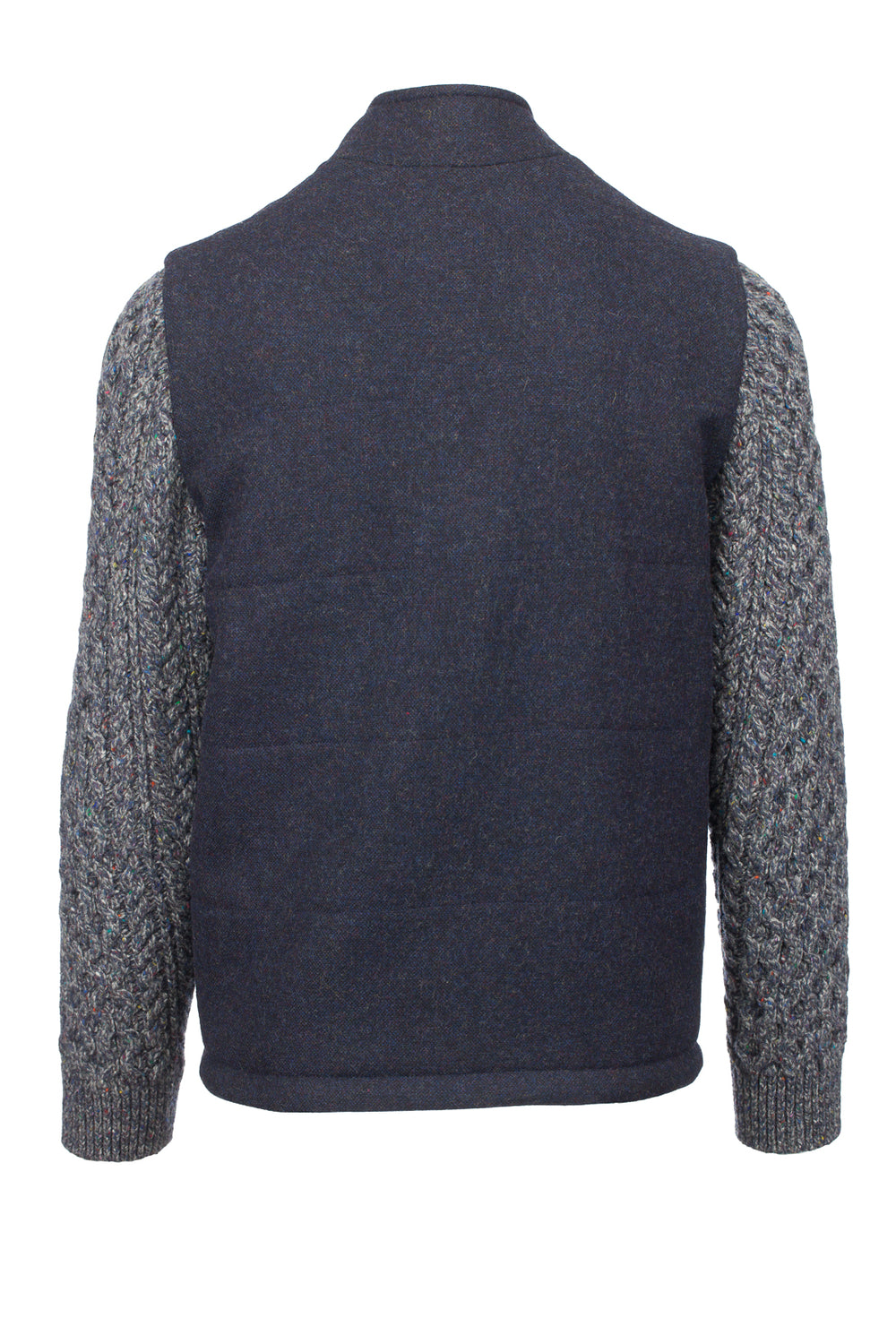 Navy Shackleton Jacket with Marl Navy Cable Knit Sleeve