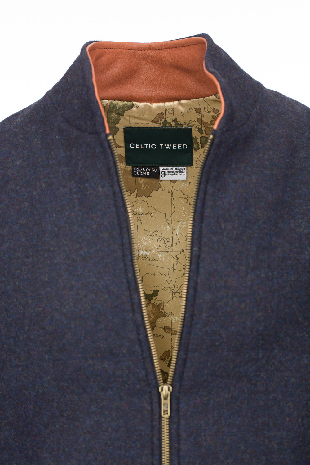 Navy Shackleton Jacket with Marl Navy Cable Knit Sleeve