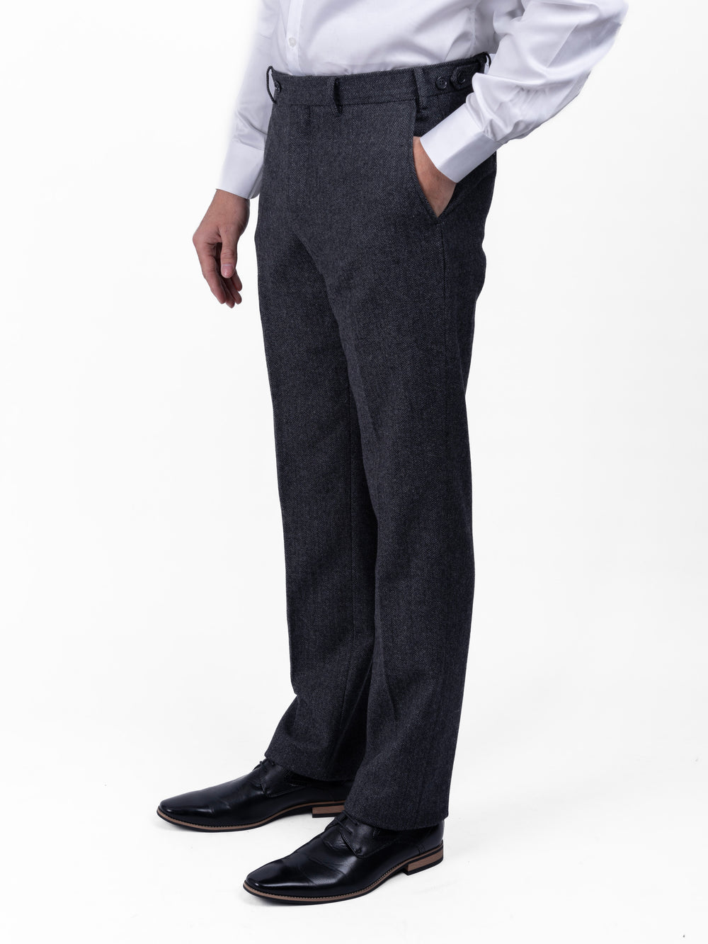 Pantalon à chevrons gris