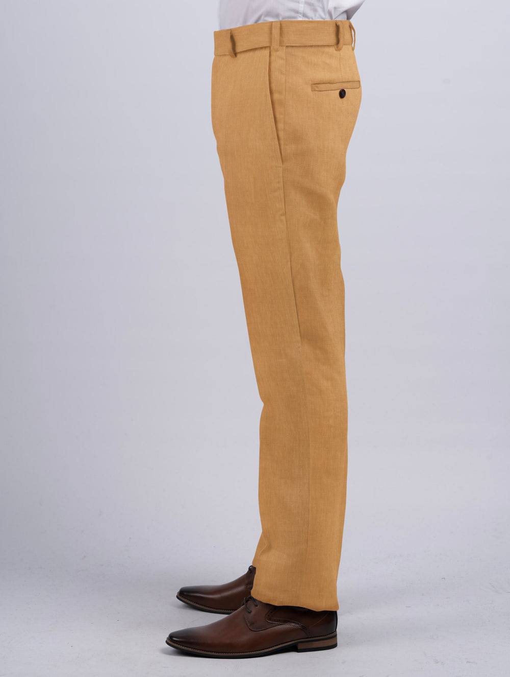 Mens Caramel Irish Linen Trousers & Pants