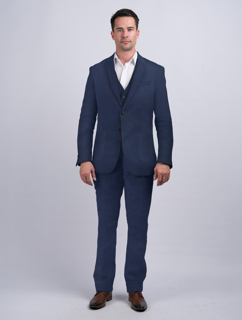 Mens Navy Irish Linen Trousers & Pants
