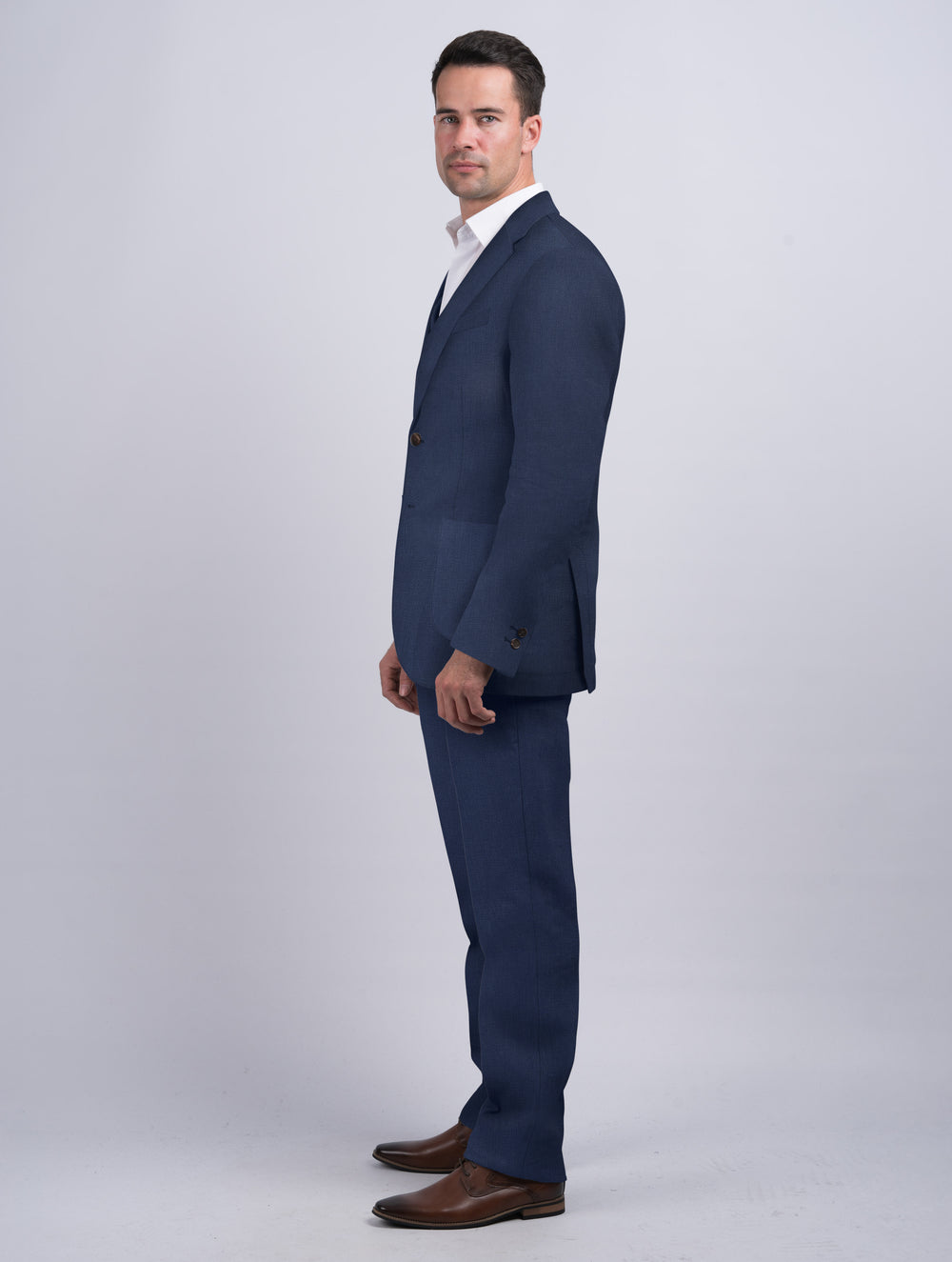 Mens Navy Irish Linen Trousers & Pants