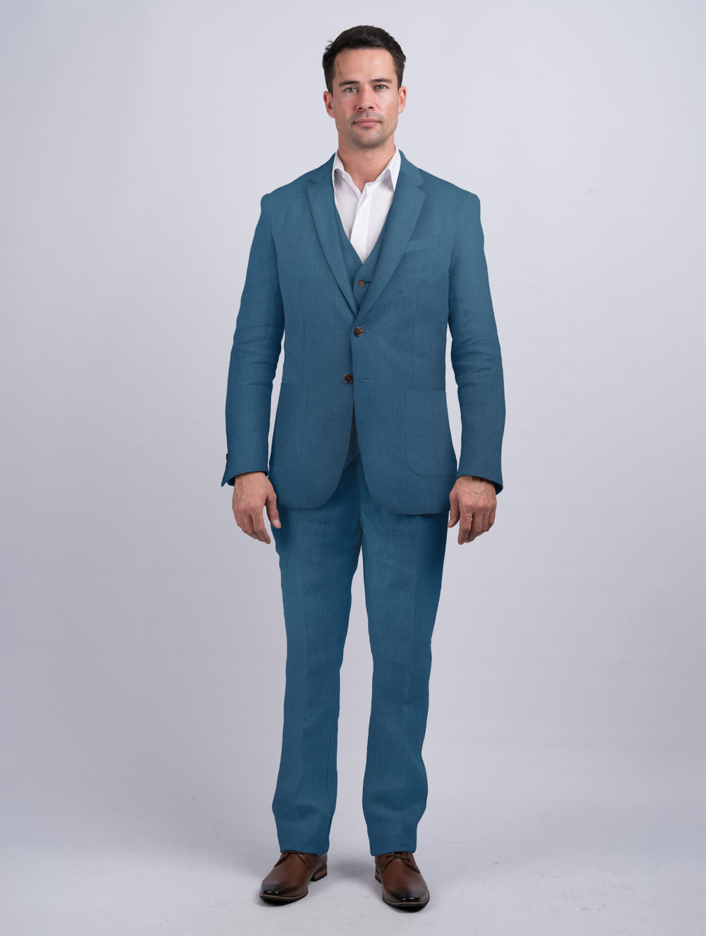 Mens Seafoam Irish Linen Trousers & Pants