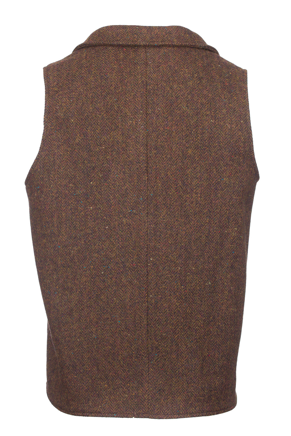 Man Of Aran Brown Herringbone Tweed Waistcoat & Vest