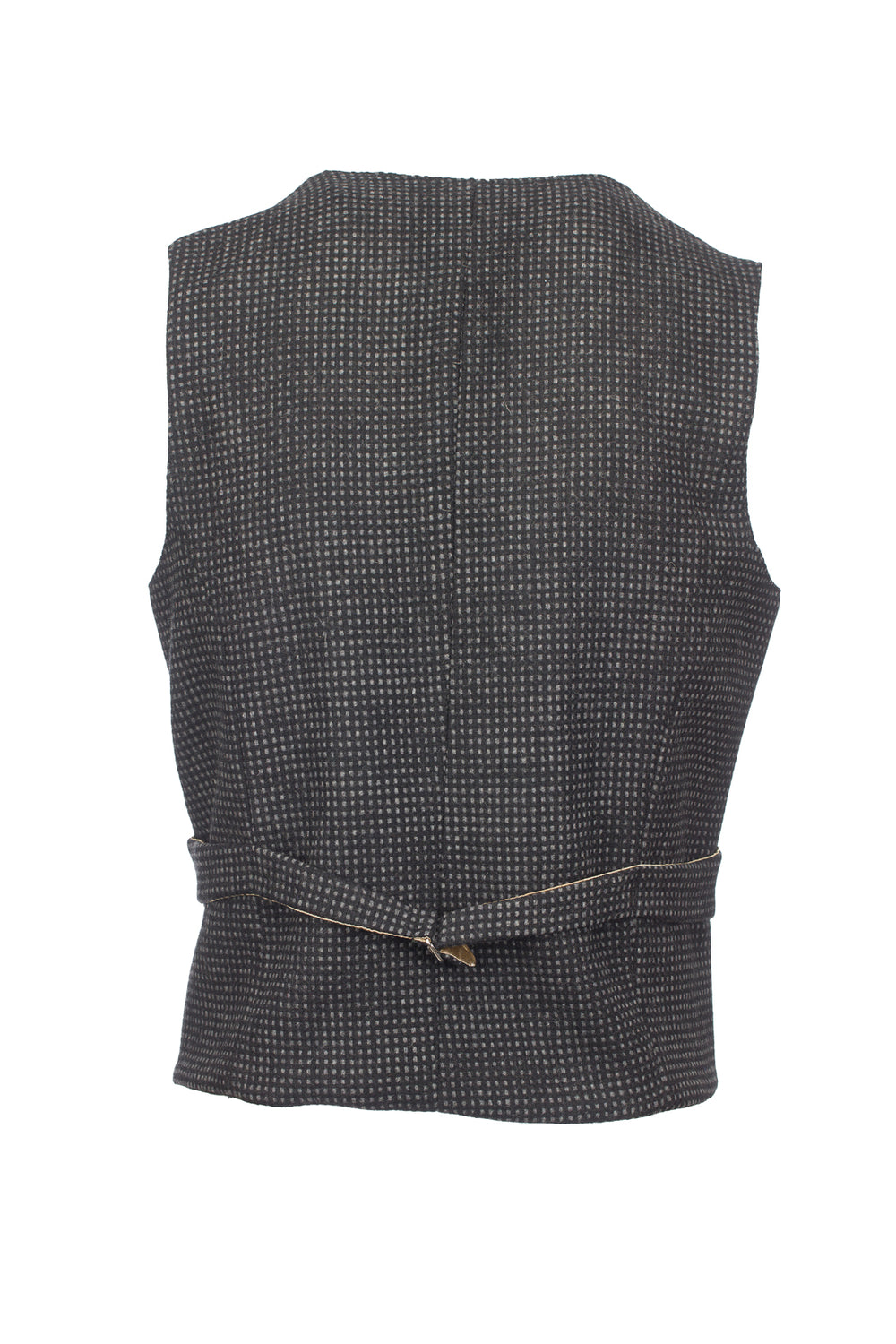 Schwarze Tweedweste mit grauem Karomuster