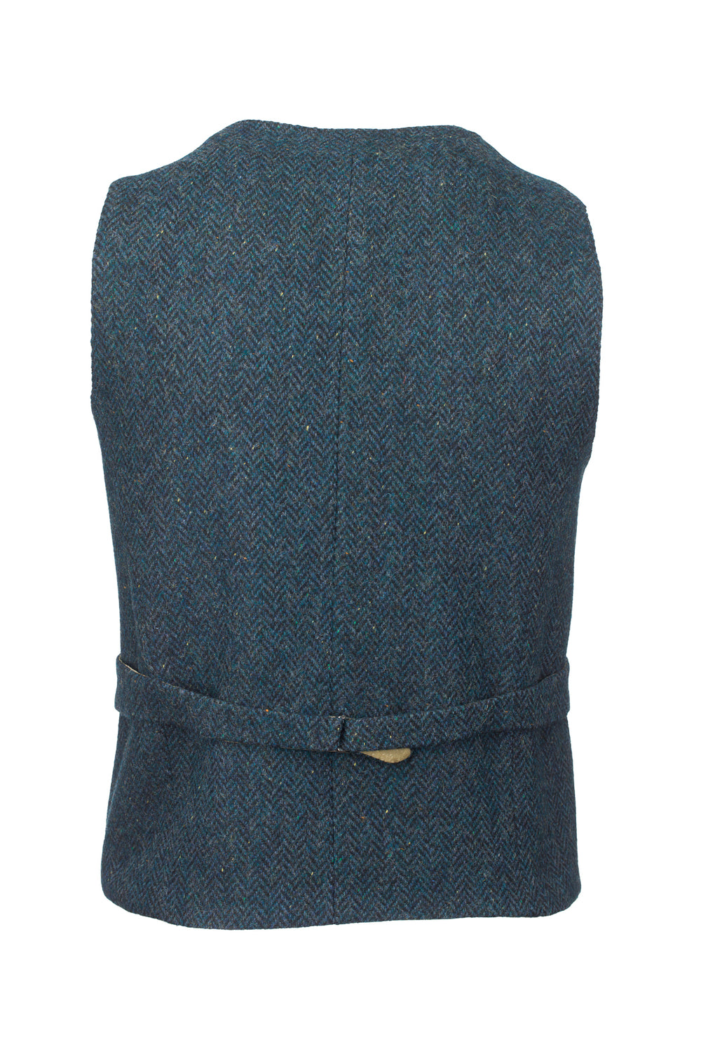 W.B Yeats Blue Herringbone Tweed Waistcoat & Vest