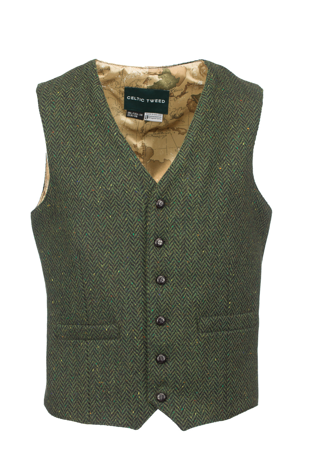 McDonagh Green Herringbone Tweed Waistcoat & Vest