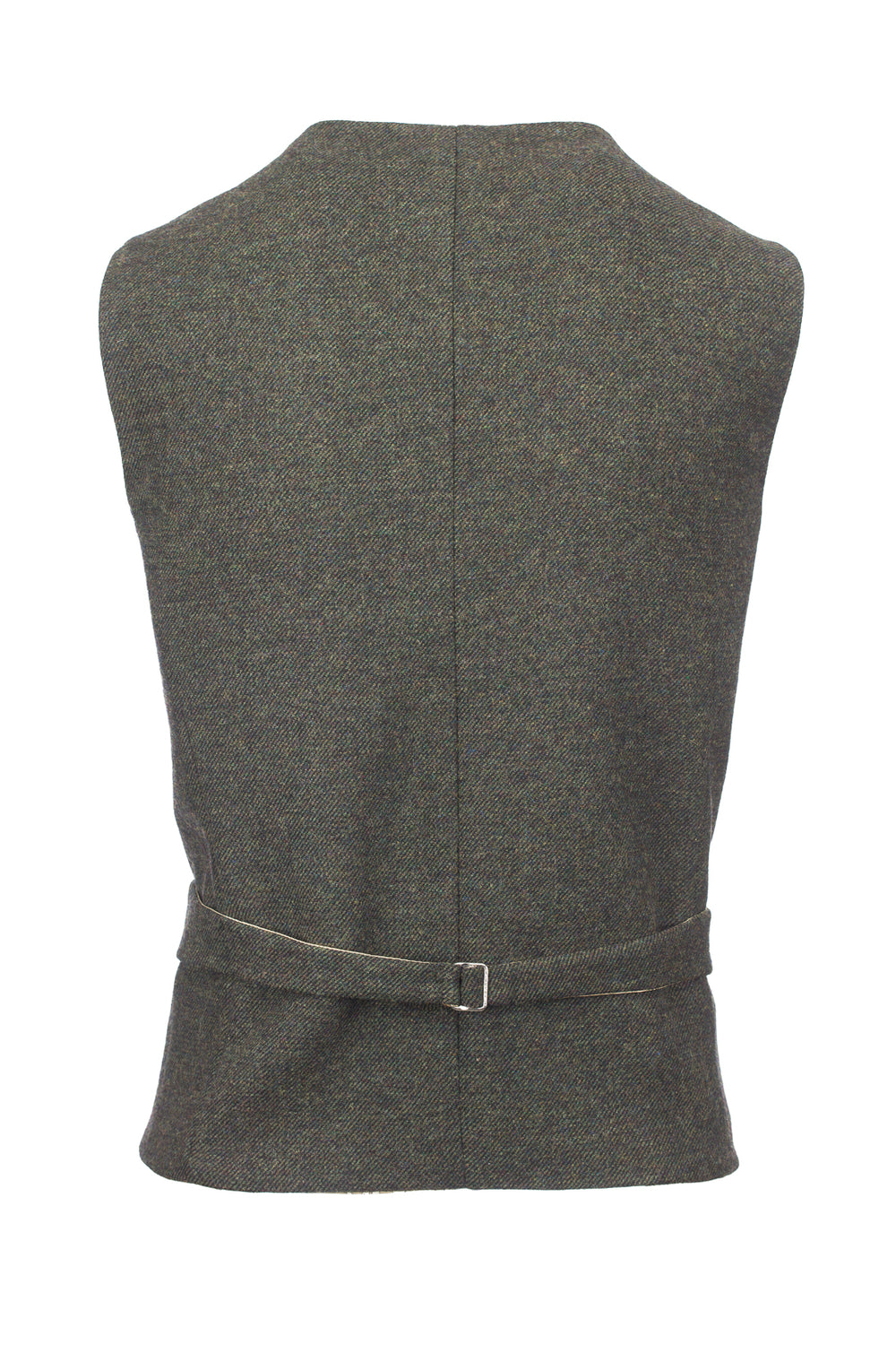 Light Green Tweed Waistcoat & Vest With Revere