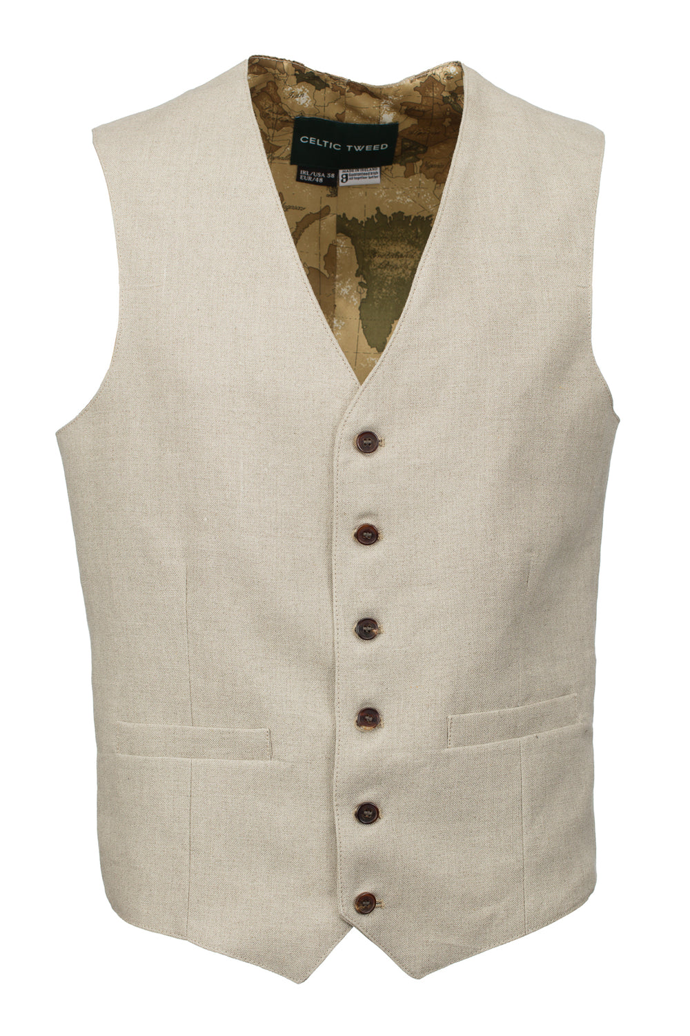 Mens Natural Linen Waistcoat & Vest