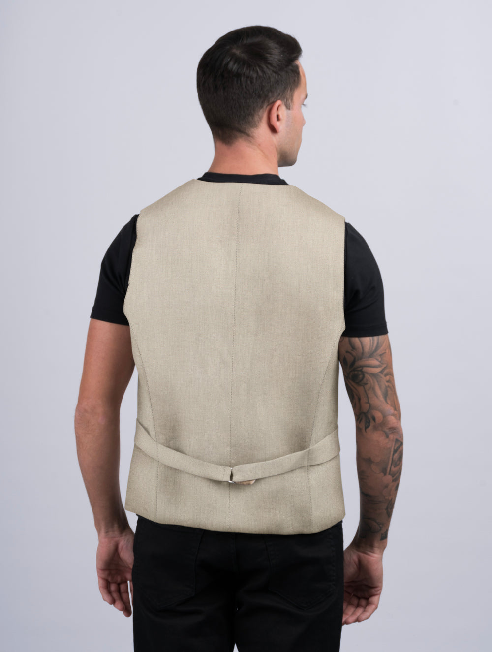 Mens Natural Linen Waistcoat & Vest