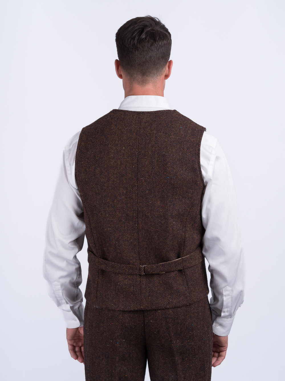 O'Brien Brown Herringbone Tweed Waistcoat & Vest
