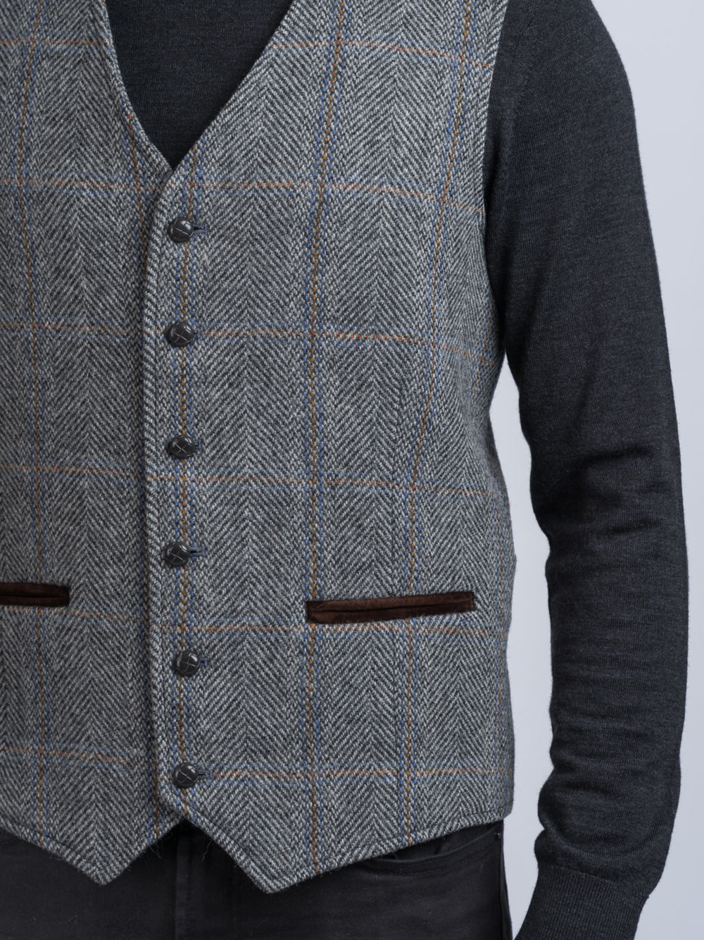 Grey Hunting Tweed Waistcoat & Vest