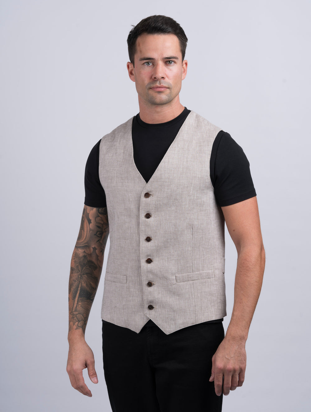 Mens Desert Linen Waistcoat & Vest