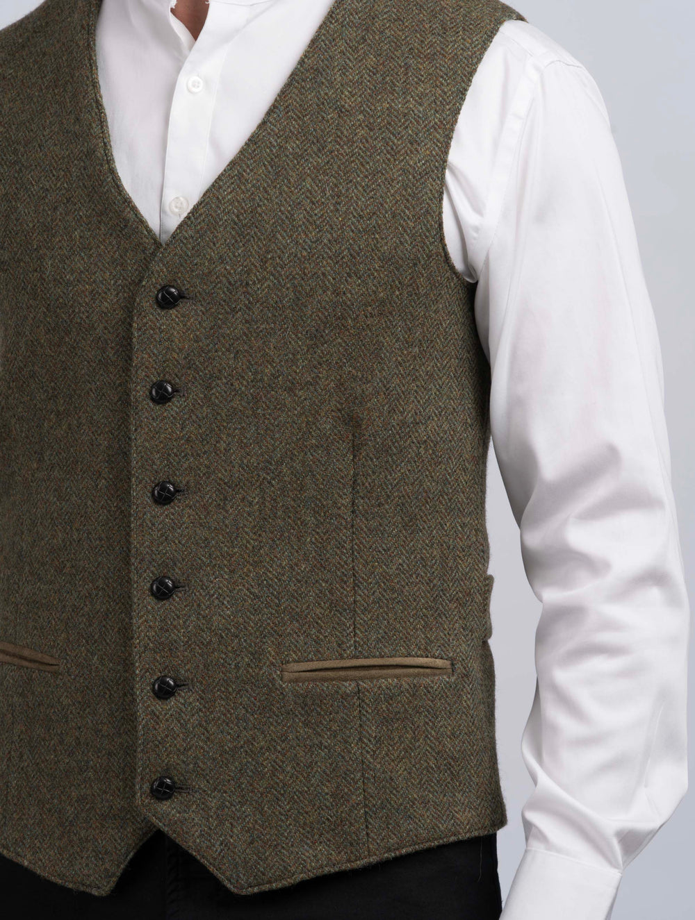 Moss Green Tweed Waistcoat & Vest