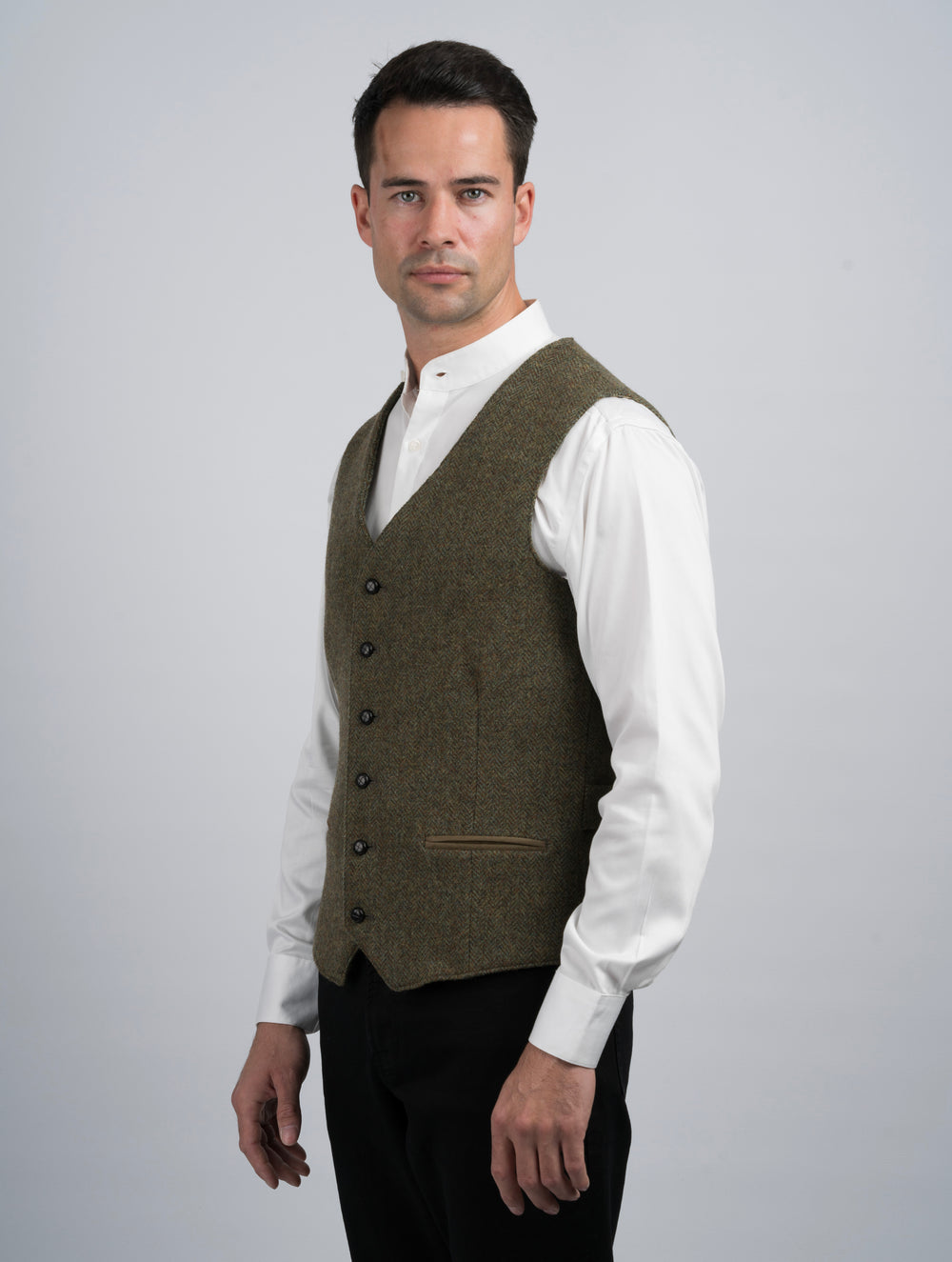 Moss Green Tweed Waistcoat & Vest